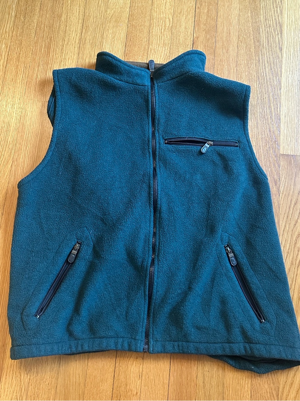 Vintage Men’s Orvis Teal Fleece Vest Zip Front 90’s made in America Gorpcore